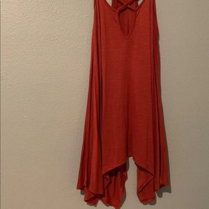 Rusty Red Flowy Tank Top